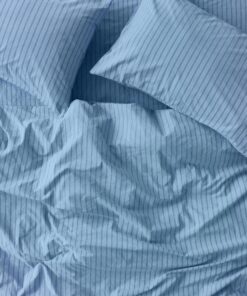 Pale Blue Favorite Shirt Stripe Cotton Duvet Cover