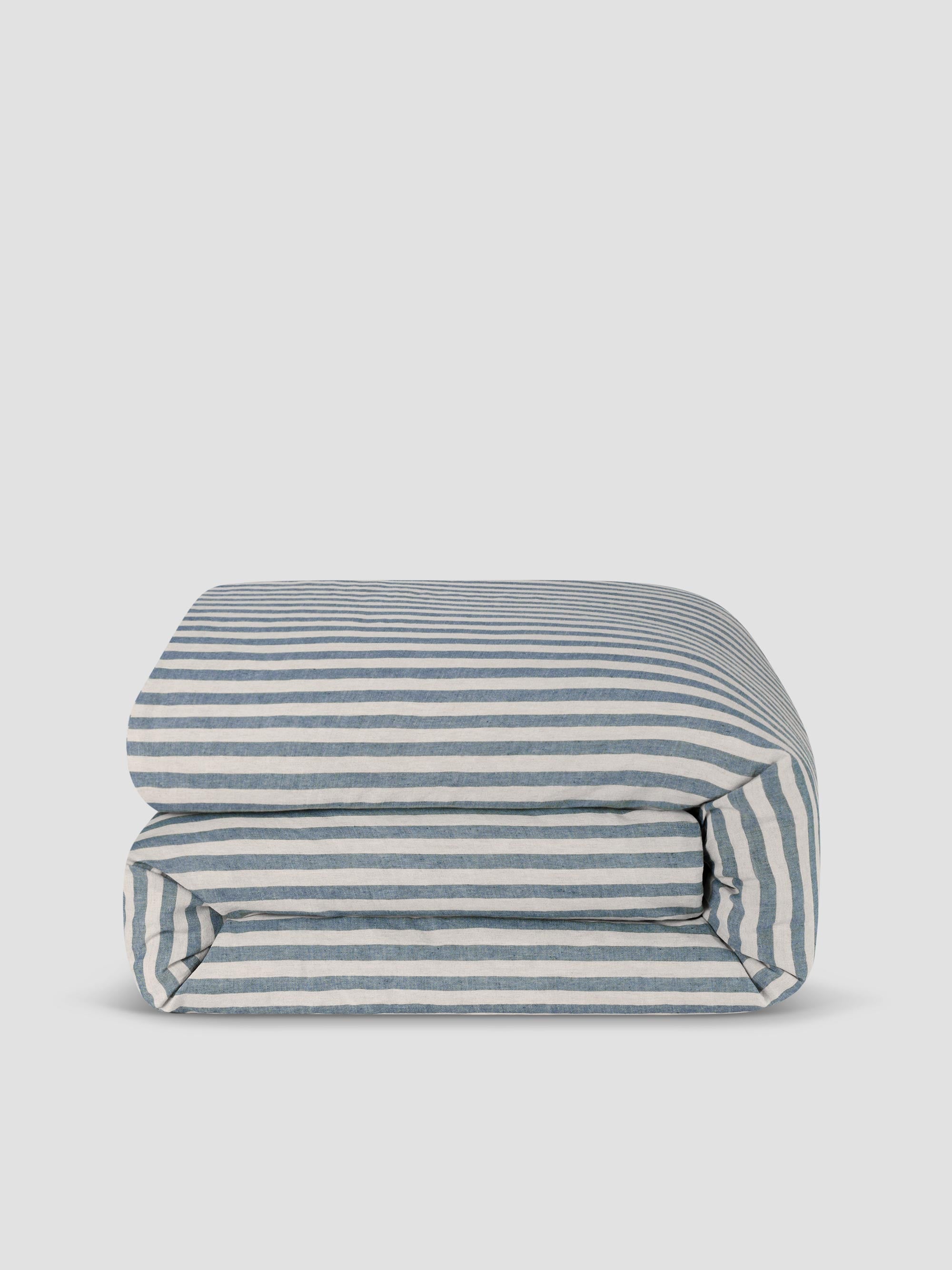 Atlantic Pembroke Stripe Linen Blend Duvet Cover - Image 3