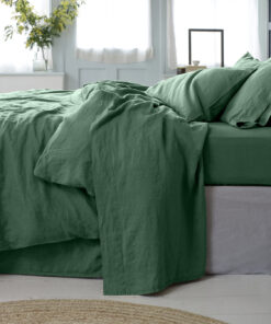 Elm Green Linen Blend Flat Sheet
