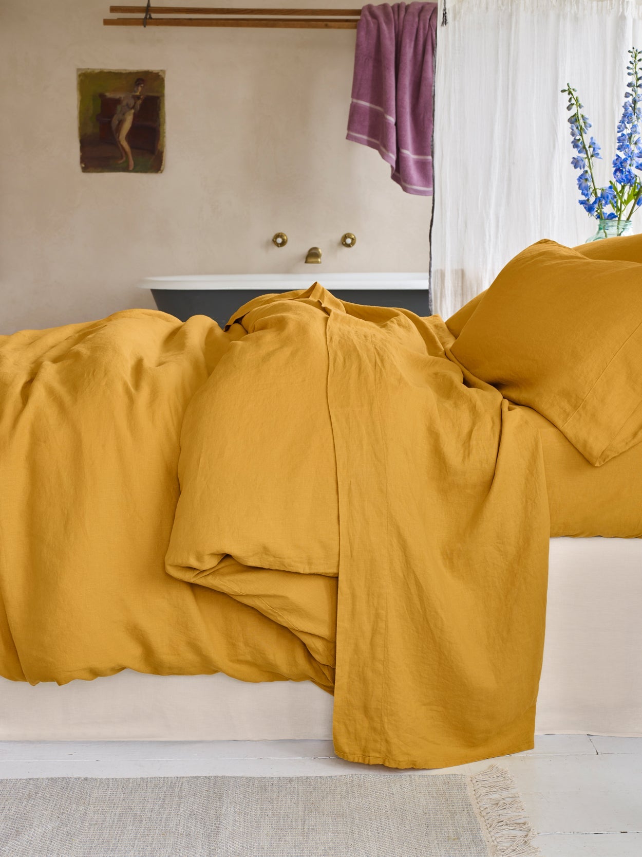 Honey Linen Blend Duvet Cover - Image 2