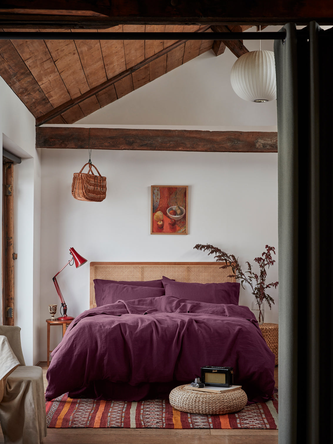 Berry 100% Linen Duvet Cover - Image 2