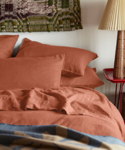 Burnt Orange 100% Linen Pillowcases (Pair)