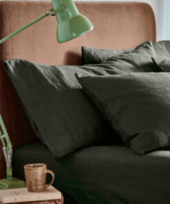 Fern Green 100% Linen Pillowcases (Pair)