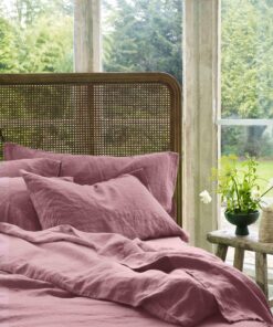 Raspberry Linen Blend Pillowcase (Pair)