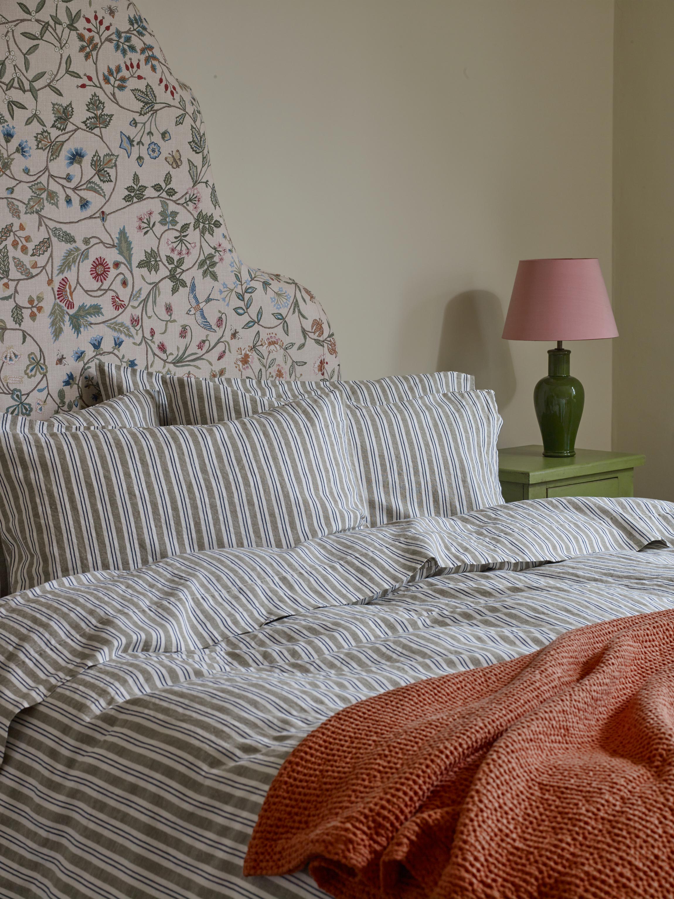 Thyme Somerley Stripe Linen Blend Pillowcases (Pair)