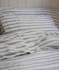 Ivory Kemptown Stripe Linen Blend Pillowcase (Pair)