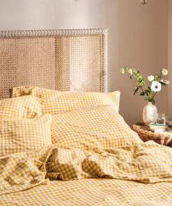 Honey Gingham Linen Blend Pillowcase (Pair)
