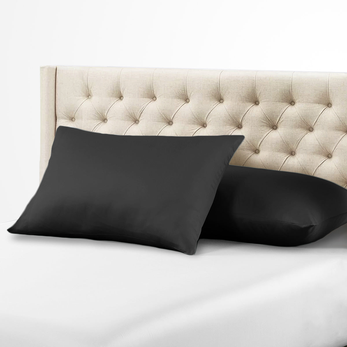 Luxury Zipper Pillowcase & Protector 600 Thread Count 100% Cotton (Pair) - Image 9