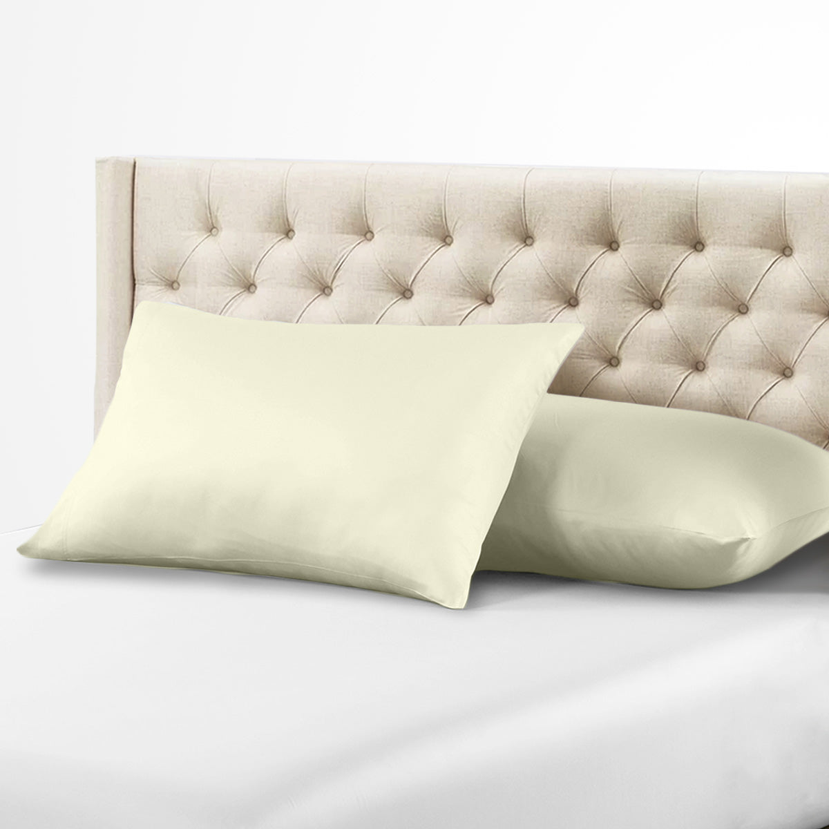 Luxury Zipper Pillowcase & Protector 600 Thread Count 100% Cotton (Pair) - Image 5