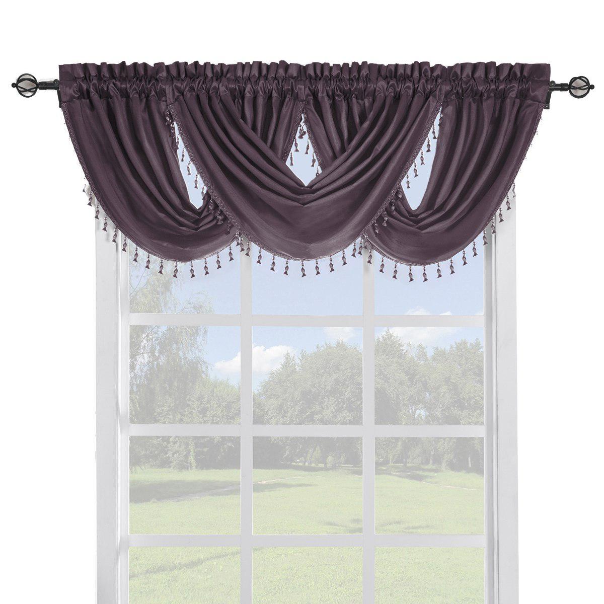 Soho Faux Silk Curtain Panels or Waterfall Valance (Single) - Image 13