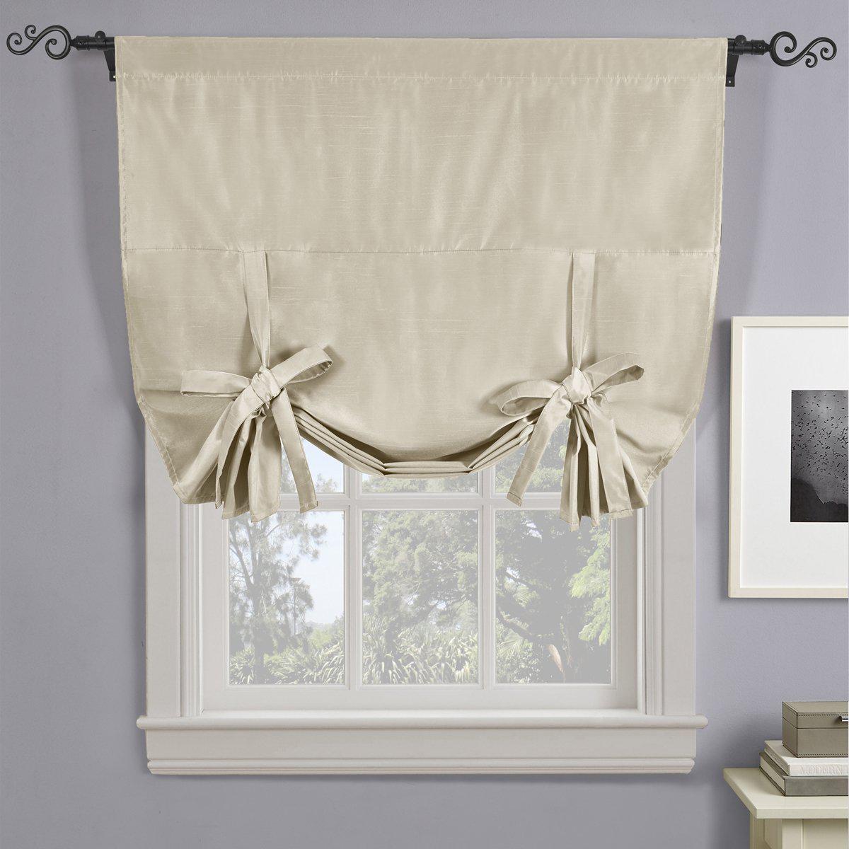 Rod Pocket Tie Up Shade for Small Window (42 W X 63 L) Soho Blackout Curtain - Image 2