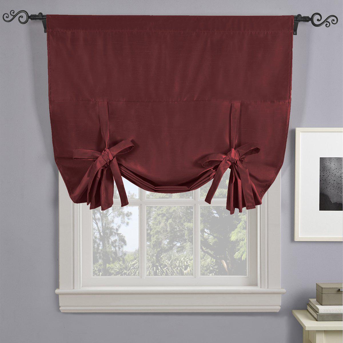 Rod Pocket Tie Up Shade for Small Window (42 W X 63 L) Soho Blackout Curtain - Image 8