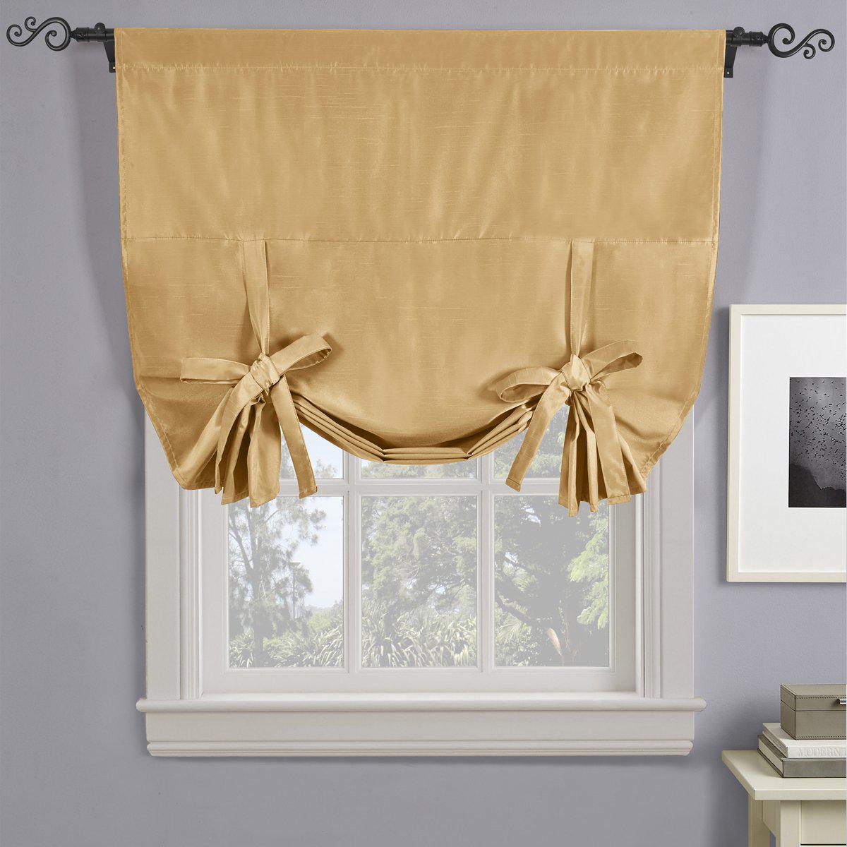 Rod Pocket Tie Up Shade for Small Window (42 W X 63 L) Soho Blackout Curtain - Image 6