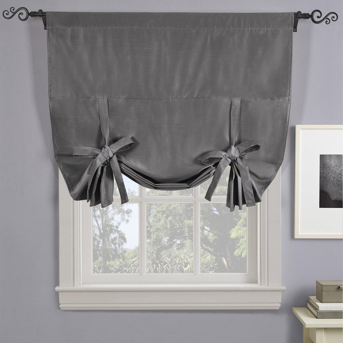 Rod Pocket Tie Up Shade for Small Window (42 W X 63 L) Soho Blackout Curtain - Image 24
