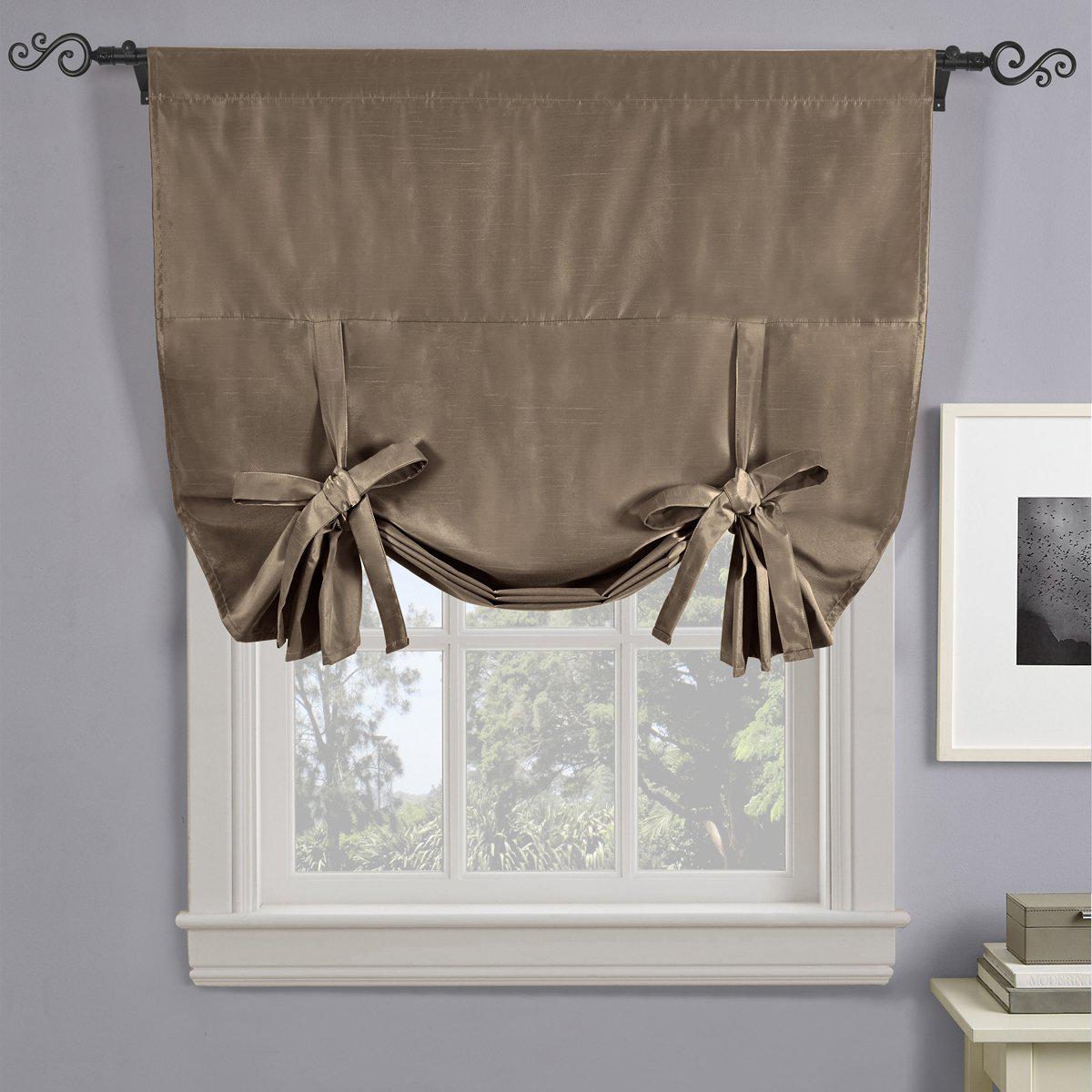 Rod Pocket Tie Up Shade for Small Window (42 W X 63 L) Soho Blackout Curtain - Image 5