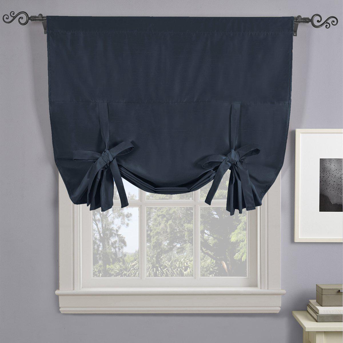 Rod Pocket Tie Up Shade for Small Window (42 W X 63 L) Soho Blackout Curtain - Image 27