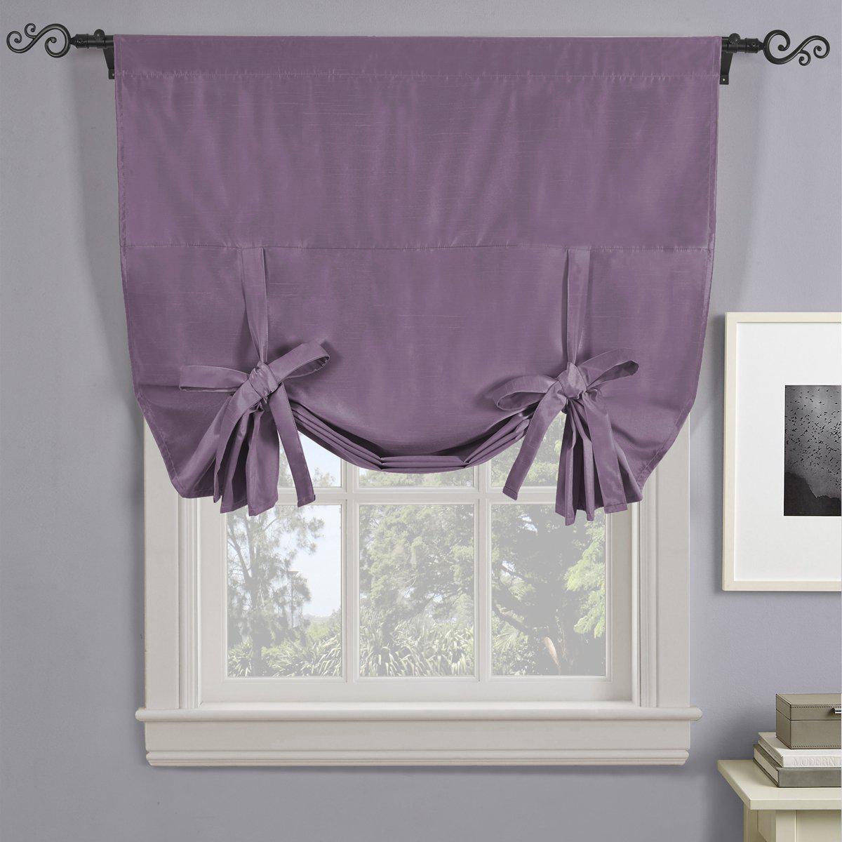 Rod Pocket Tie Up Shade for Small Window (42 W X 63 L) Soho Blackout Curtain - Image 4