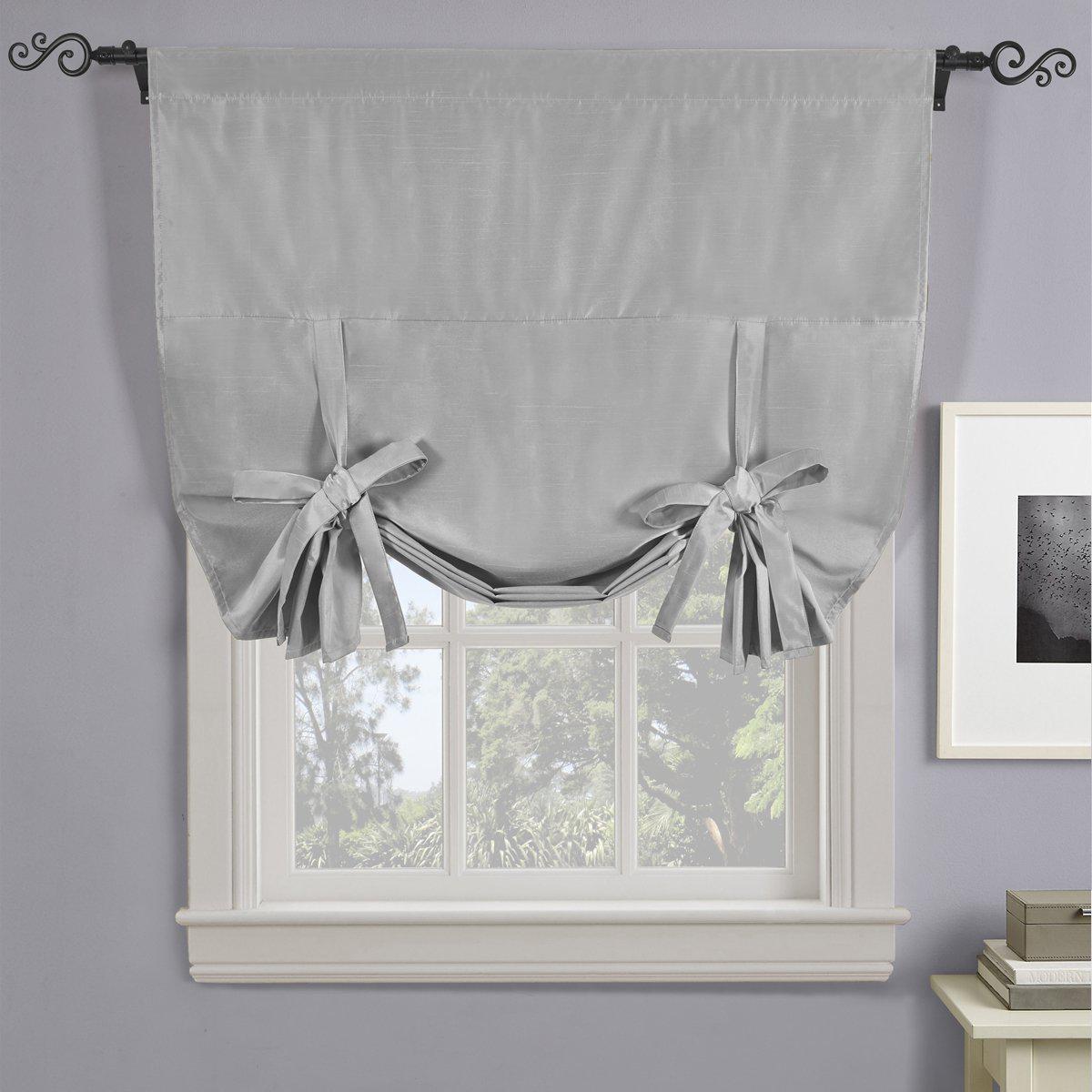 Rod Pocket Tie Up Shade for Small Window (42 W X 63 L) Soho Blackout Curtain - Image 26