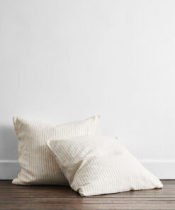 Rust Stripe 100% French Flax Linen European Pillowcases (Set of Two)