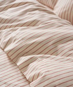 Red Clayton Stripe Flannel Cotton Flat Sheet