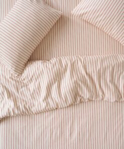 Red Clayton Stripe Flannel Cotton Duvet Cover