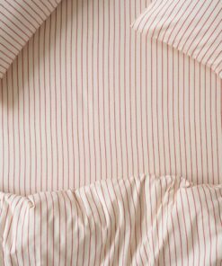 Red Clayton Stripe Flannel Cotton Fitted Sheet