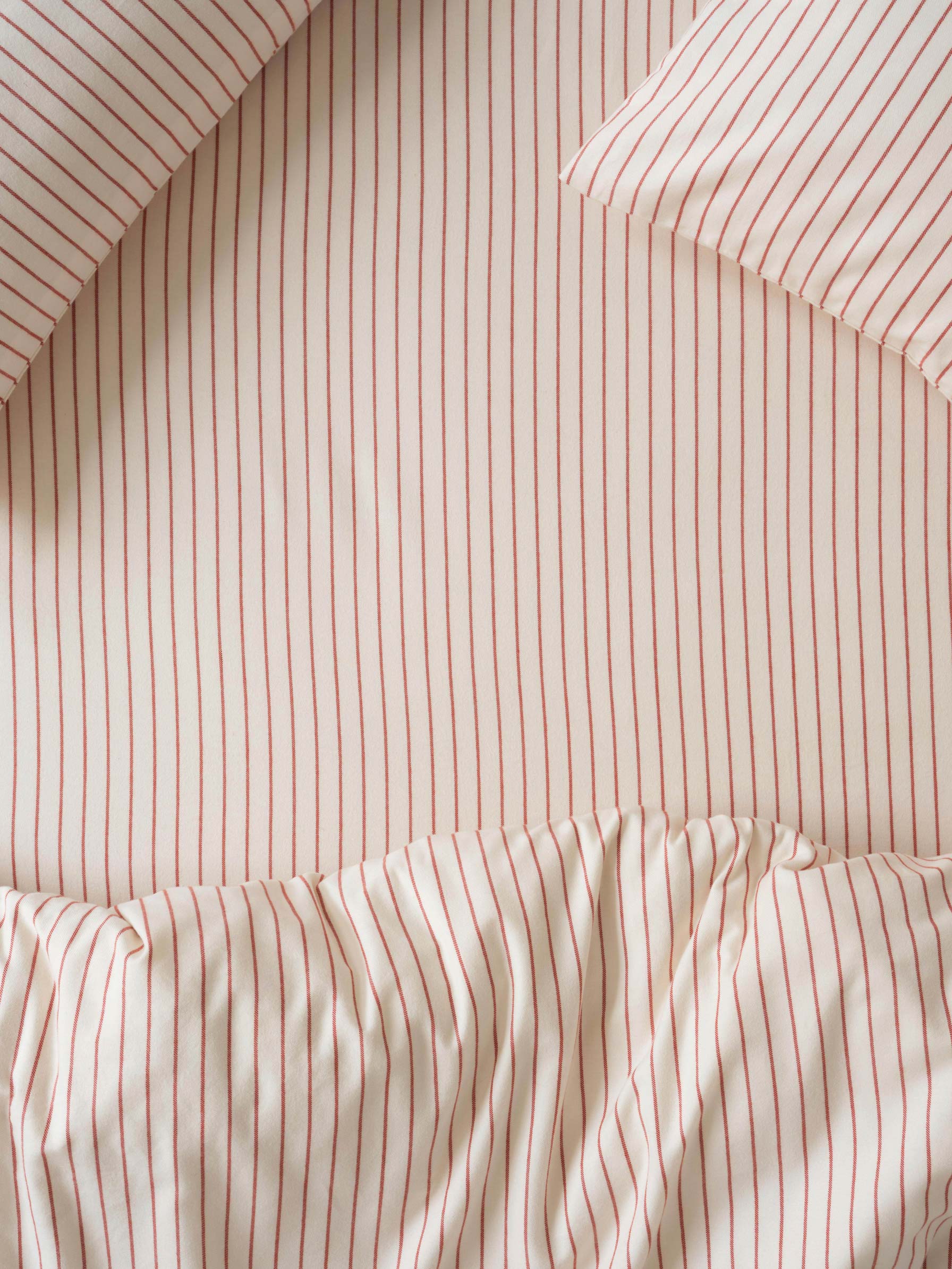 Red Clayton Stripe Flannel Cotton Fitted Sheet