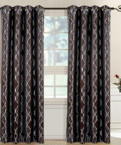 Regalia Abstract Jacquard Textured Grommet Top Curtain Panels (Set of 2)