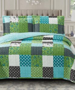 Rebekah Spring Garden Style Oversized Quilt Set Wrinkle-Free Coverlet Set