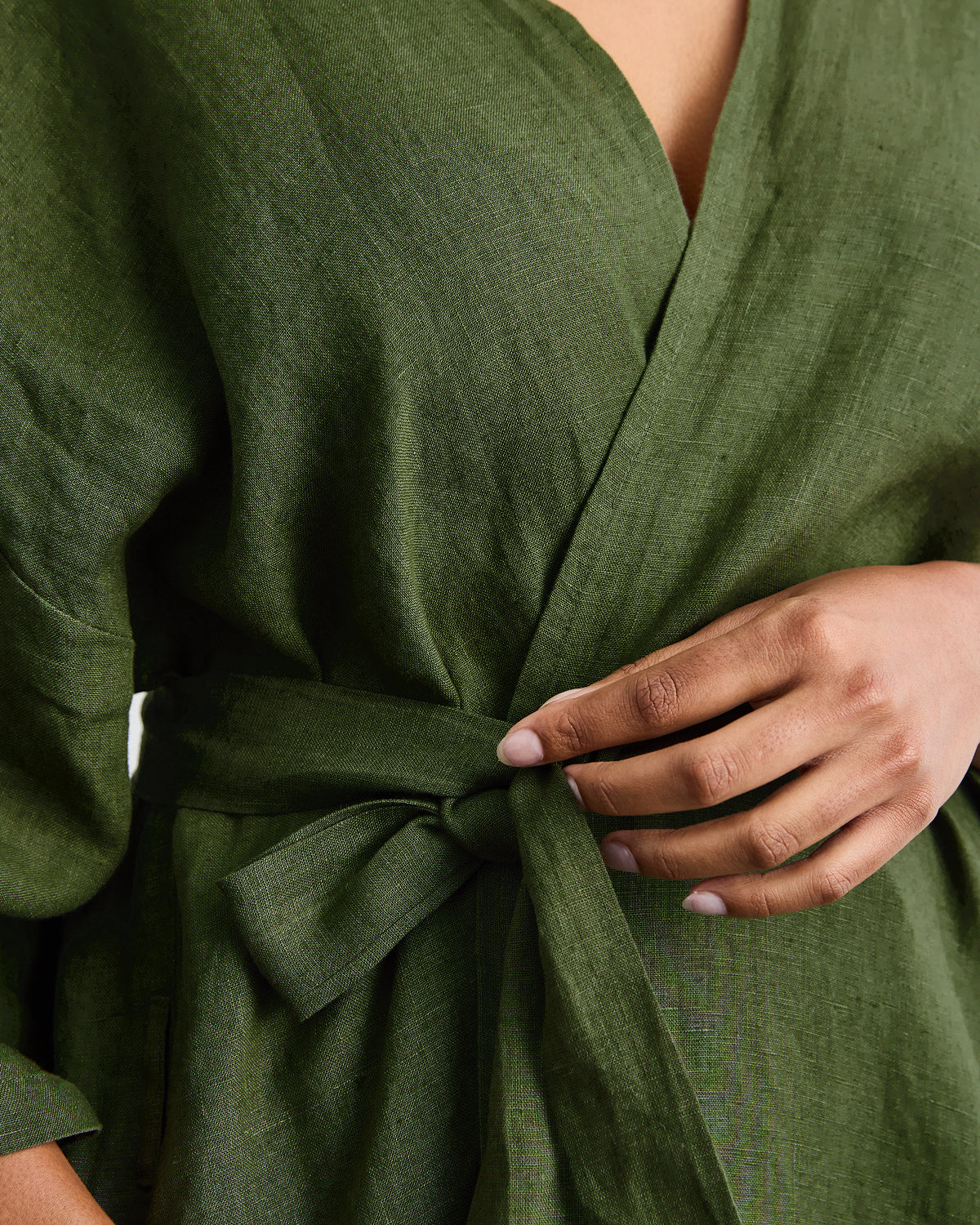 Cabana Short Robe in Olive - Image 4