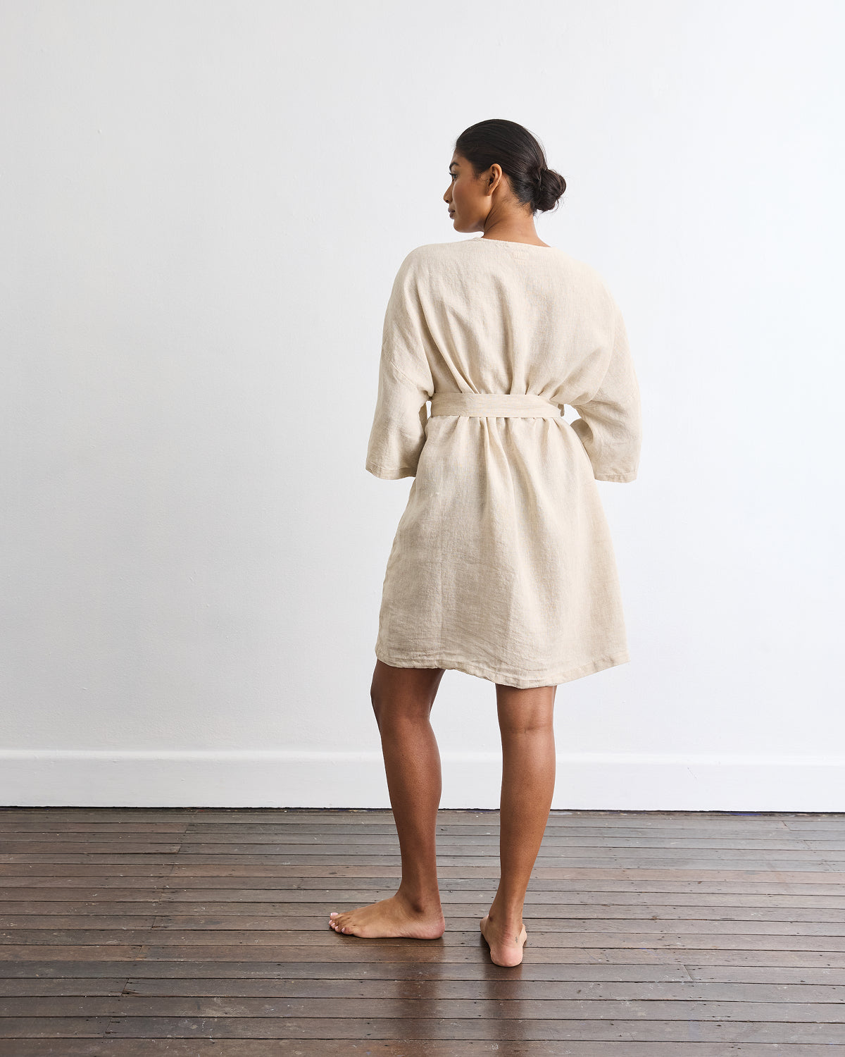 Cabana Short Robe in Oatmeal - Image 3