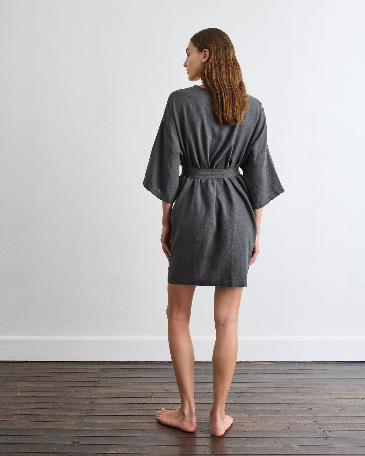 Cabana Short Robe in Charcoal - Image 3