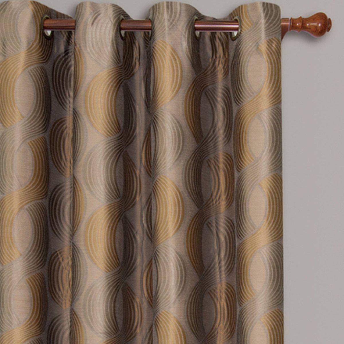 Savanna Inspired Jacquard Curtains Grommet Panels (Set of 2) - Image 3