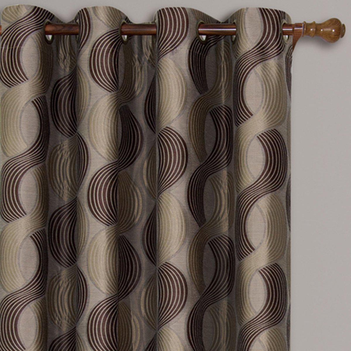 Savanna Inspired Jacquard Curtains Grommet Panels (Set of 2) - Image 5