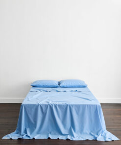 Sky Organic Cotton Percale Flat Sheet