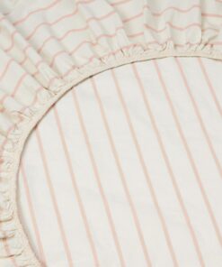 Blush Pink Slumber Stripe Cotton Fitted Sheet