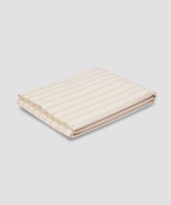 Blush Pink Slumber Stripe Cotton Flat Sheet