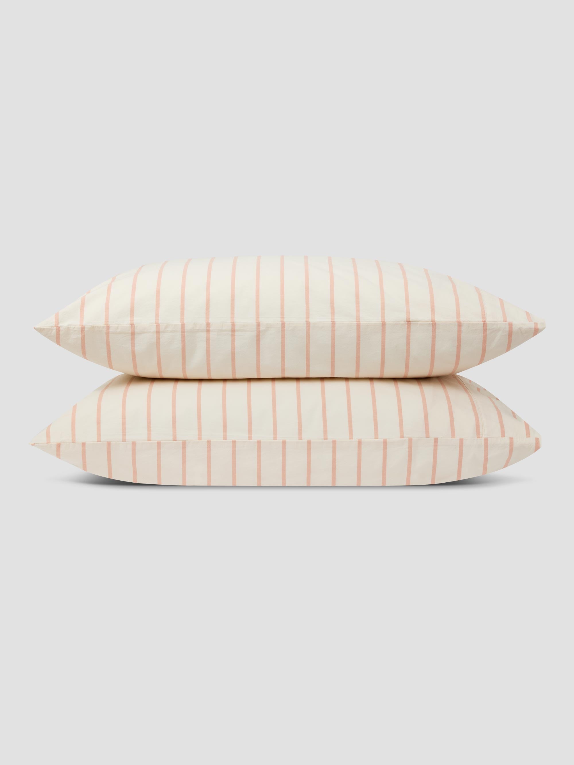 Blush Pink Slumber Stripe Cotton Pillowcases (Pair) - Image 2