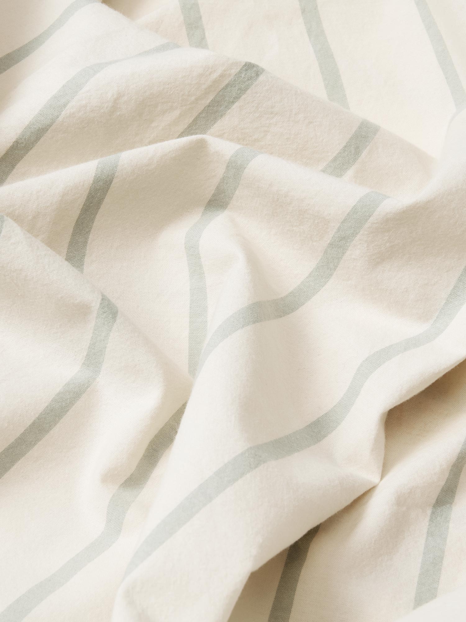 Mellow Green Slumber Stripe Cotton Fitted Sheet - Image 3