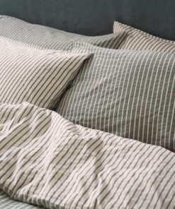 Spruce Green Textured Stripe Cotton Pillowcases (Pair)