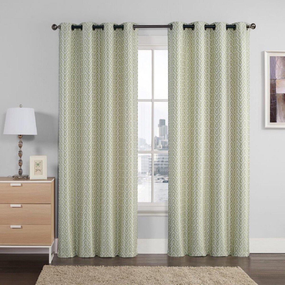 Empress Embroidered 110Wx90L Curtains With Grommet Top Jacquard Drapes (Set of 2) - Image 5