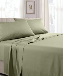 Flex Top King Sheet Set 340 All Cotton Sateen (Half Split Fitted)