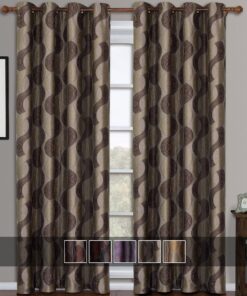 Savanna Inspired Jacquard Curtains Grommet Panels (Set of 2)