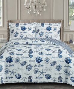 Seaside Sea Shells Quilt - Bedspread Set