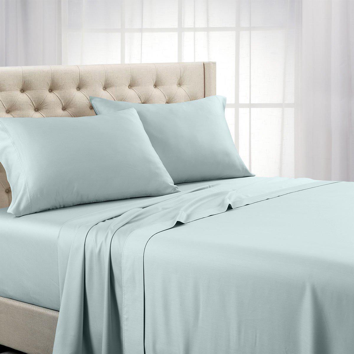 Split Queen Bed Sheet Set - Solid 340 Thread Count - Image 11