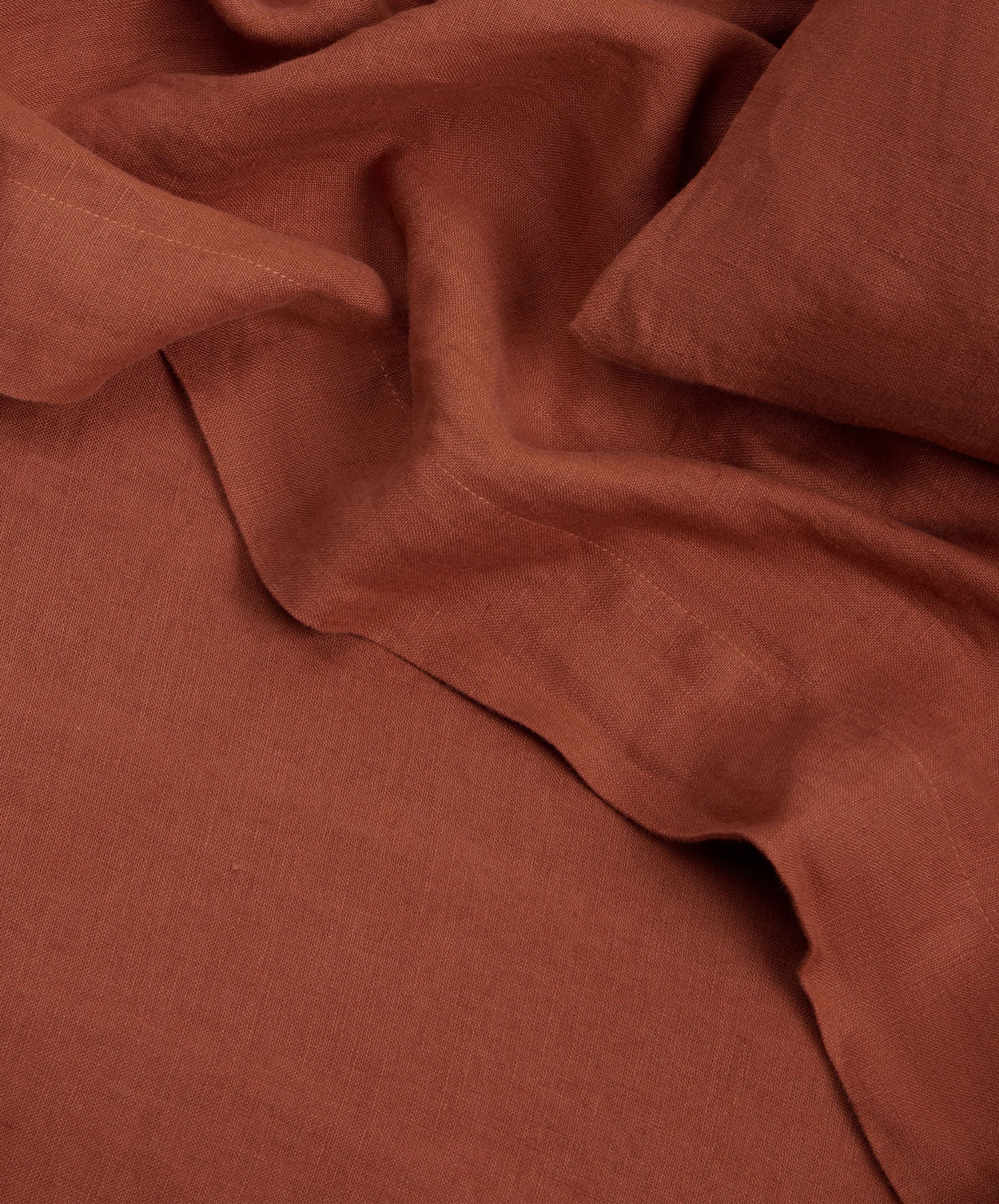 Linen Flat Sheet with Border - Sienna
