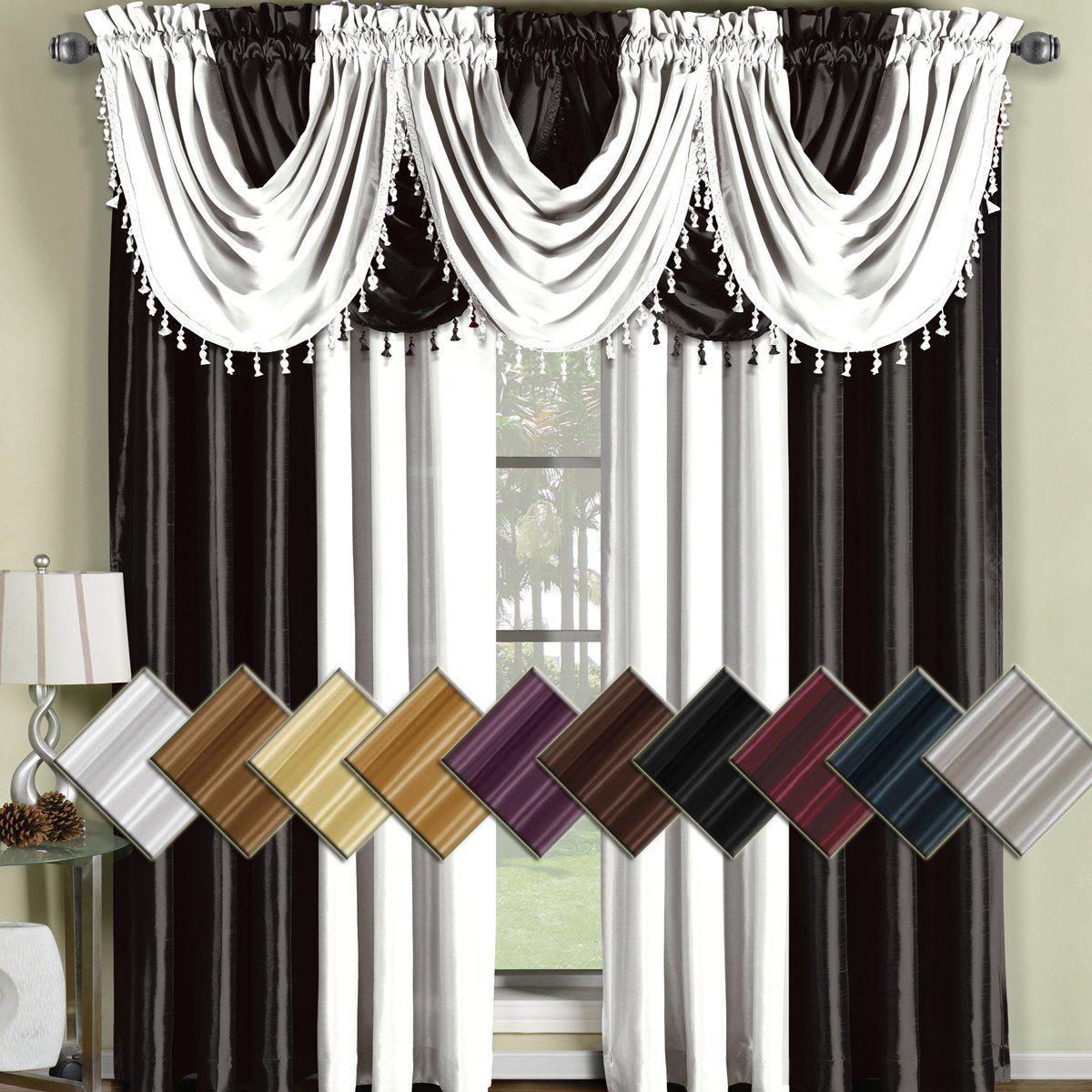 Soho Faux Silk Curtain Panels or Waterfall Valance (Single) - Image 11