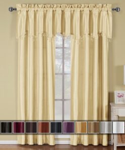 Soho Faux Silk Rod Pocket Curtain Panels- Matching Valance (Single)