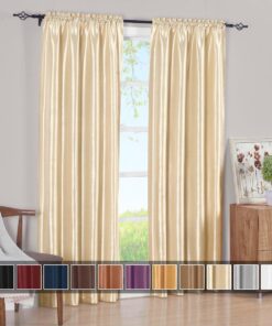Faux Silk Curtain Panels Pair (Set of 2) Rod Pocket Soho