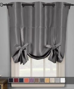 Tie Up Shade for Small Window ( 42 W X 63 L) - Soho Thermal Insulated Blackout Grommet Top Curtains